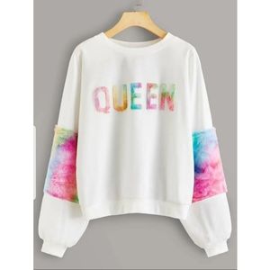 Womens Faux Fur "Queen" Sweatshirt